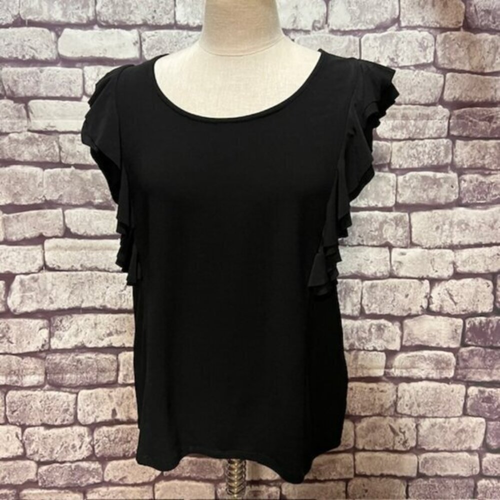 Love Scarlett Black Scoop Neck Short Sleeve Blouse Size PL
